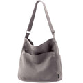 KALIDI Canvas Tote Bag Large Hobo Crossbody Shoulder Handbag Zipper Messenger Bag for Women or Men Casual College Work - color: *Grey