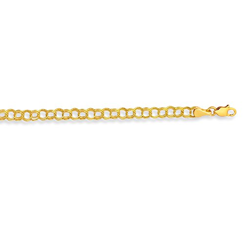 14 Karat Yellow Gold Round Link Charm Bracelet (Length: 7 1/4" OR 8")