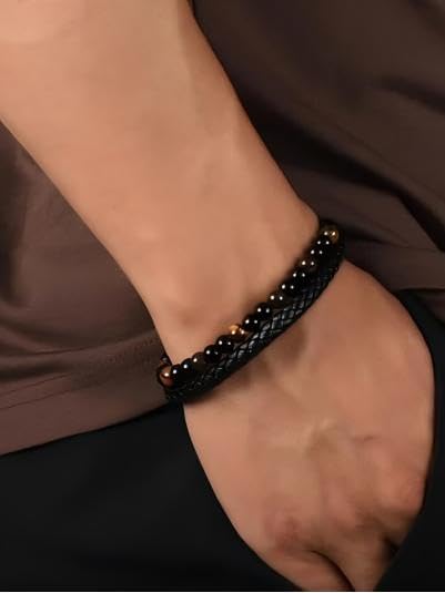To My Son Bracelet from Mom/Dad Mother Son Bracelet Beads Love You Forever Engraved Bracelets Tiger Eye Protection Bracelets Sobriety Christmas Birthday Jewelry Gifts for Men - color: B:Tiger Eye-Son