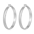 5mm Wide Gold Hoop Earrings for Women, 14K Gold Plated Big Chunky Hoop Earrings with S925 Sterling Silver Post, Hypoallergenic Lightweight Earrings Jewelry for Women 30/40/50/60/70mm - color: Silver-50mm