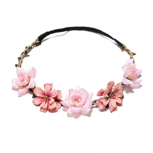 4 Pack Bohemian Flower Crowns - Adjustable Floral Headbands for Women, Bridesmaids Accessories with Silk Flowers for Weddings & Festivals