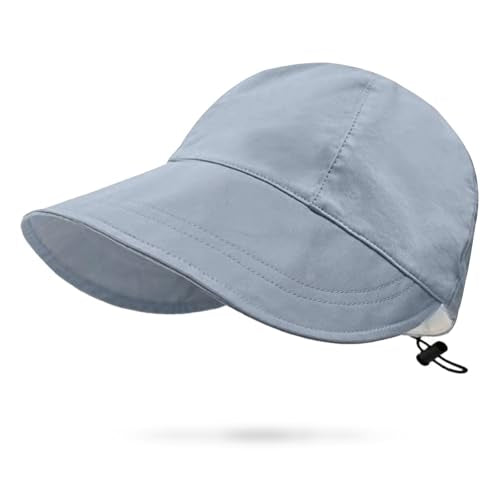 huablo UPF 50+ Womens Sun Hat Wide Brim Sun Hat UV Protection Hiking Fishing Hat Adjustable Head Circumference for Easy Carry - color: Blue