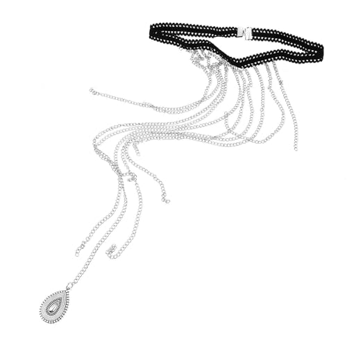 ibasenice Elastic Leg Chain Body Chain Tassel for Women and Stretchy Beach Body Jewelry Accessory