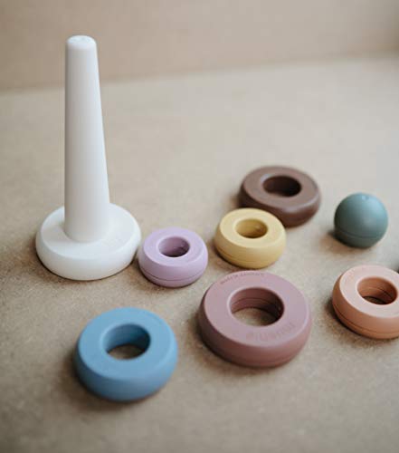 mushie Stacking Rings Toy | Made in Denmark (Rustic) - color: Rustic