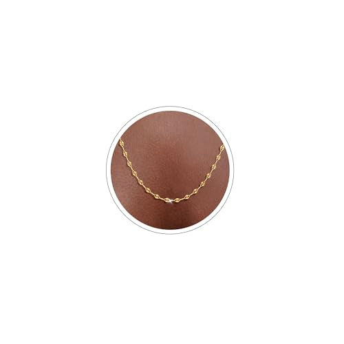 Carffordo 925 Sterling Silver Chain Necklace Link Chain Necklace for Women Simple Dainty 16K Gold Plated Necklace for Women Minimalist Waterproof Silver Necklace Trendy Jewelry Gifts - color: Gold, size: 24 Inches (Women's Long Length)