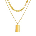 Gold Necklaces for Women Gifts - 14K Gold Plated Necklace for Women Necklaces for Her Tiny Fashion Jewelry for Teens，for Women Friends Jewelry Gifts，Necklace Gold Jewelry Birthday Gifts - style: Double layered square pendant necklace