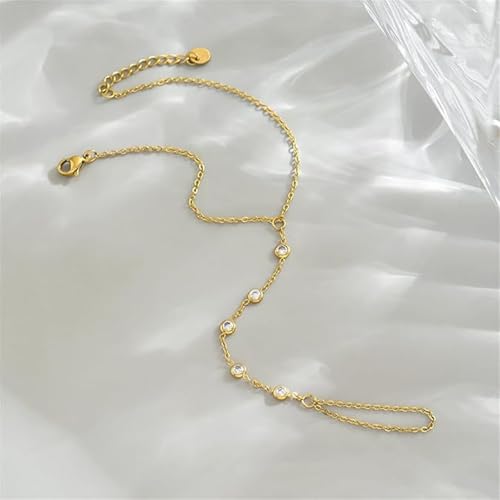 Hand Chain Gold Bracelets for Women Trendy Finger Ring Slave Bracelet Dainty Chain Hand Jewelry Trendy Gifts - color: E2:gold hand chain