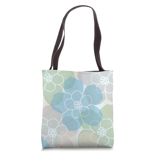 Beachy Boho Coastal Modern Floral Pattern Tote Bag
