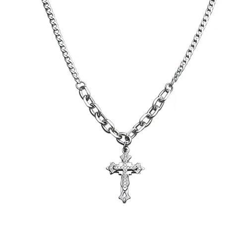 Gold Necklaces for Women Gifts - 14K Gold Plated Necklace for Women Necklaces for Her Tiny Fashion Jewelry for Teens，for Women Friends Jewelry Gifts，Necklace Gold Jewelry Birthday Gifts - style: Double layered diamond studded cross necklace