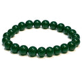 ANAYA AGATE Healing Crystal Bracelet for Women and Men – 8mm Round Beaded Bracelet for Men and Women – Unisex Stretchy Gemstone Bracelet for Healing and Protection - color: Green Jade