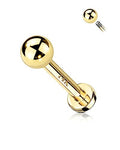 COCHARM 14k Solid Gold 16g Labret Studs Real Yellow Gold Medusa Monroe Madonna Stud Lip Piercing Helix Cartilage Conch Earring Stud - color: Yellow Ball-6mm