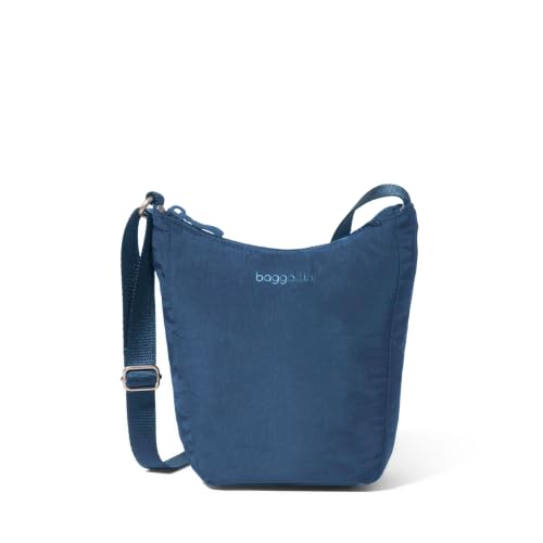 Baggallini Swift Mini Crossbody Bag for Women - 4.5x7 Small Travel Purse with Crossbody Strap and RFID - color: B-lite Admiral Blue