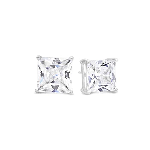KEZEF Sterling Silver Stud Earrings for Women & Men - 4-Prong Setting Cubic Zirconia Earrings Studs - Premium CZ S925 Hypoallergenic - Available in 14K White and Yellow Gold, Rose Gold - 3mm to 9mm - color: 14K White Gold, size: 4mm - Small