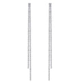 SELOVO Tassel Long 5in Earrings Clear Crystal Bridal Summber Beach Dangle Earrings Silver Tone