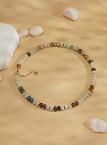 Sacina Trendy Boho Colorful Beaded Crystal Choker, Y2k Summer Beach Necklace, Boho Necklace, Hippie Jewelry, Christmas Jewelry Gift for Women - color: E
