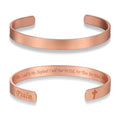 MagEnergy Cross Copper Bracelet for Men Women Engraved Quote Religious Cuff Bracelet Solid Copper Faith Christian Bible Verse Quotes - style: Psalm 23
