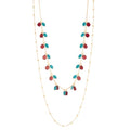 BULINLIN Layered Long Necklaces for Women Long Beaded Chain Necklace CostumeJewelry Mothers Day Gifts for Mom - color: Red green