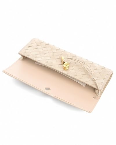 NEWBELLA Handwoven Women's Clutch Purse, Crossbody Bag with Adjustable Strap for Evening & Casual Use - color: Matted Apricot