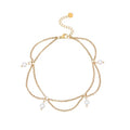 Gold Ankle Bracelets for Women 18K Gold Plated Waterproof Starfish Sea Shell Pearls CZ Diamond Dangle Anklets Trendy Summer Beach Foot Chain Jewelry Gift - style: 4 Pearls Drop-Gold