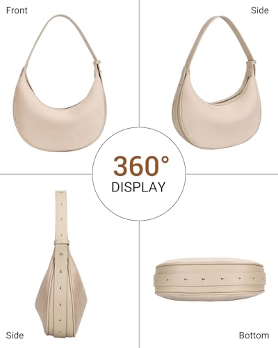 Herald Suede Crossbody Bag for Women, Vintage Hobo Handbag Crescent Shoulder Purses with Adjustable Strap Winter Fall - color: Suede Khaki