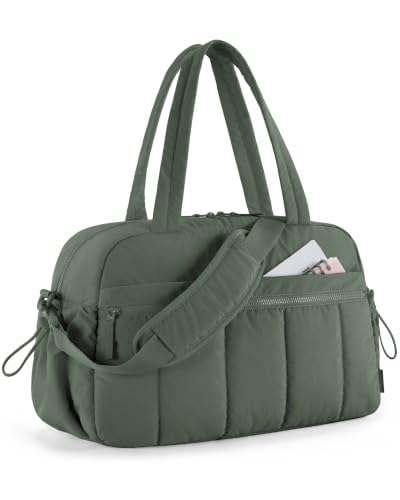 BAGSMART Gym Bag for Women, Duffle Bag for Travel with Wet Pocket, Lightweight Carry on Weekender Duffel, Water Resistant - color: Sage, size: Medium