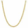 Savlano 18K Gold Plated Cubic Zirconia Round 4.5MM Classic Tennis 18 Inches Chain Necklace For Women & Men Comes With a Gift Box - color: Yellow Gold