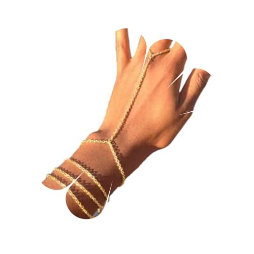 Boho Layered Finger Bracelet Gold Ring Wrist Bracelet Vintage Slave Bracelet Personlized Ring Chain Bracelet Hand Chain Jewelry for Women