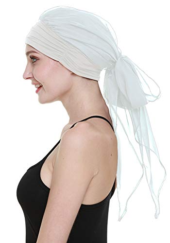 Chemo Headwear Turbans for Women Long Hair Head Scarf Headwraps Cancer Hats - color: Black Flower
