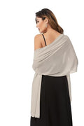 Shawls and Wraps for Evening Dresses Sheer Chiffon Women Elegant Soft Silky Sparkly Wedding Bridal Scarf - color: Champagne B