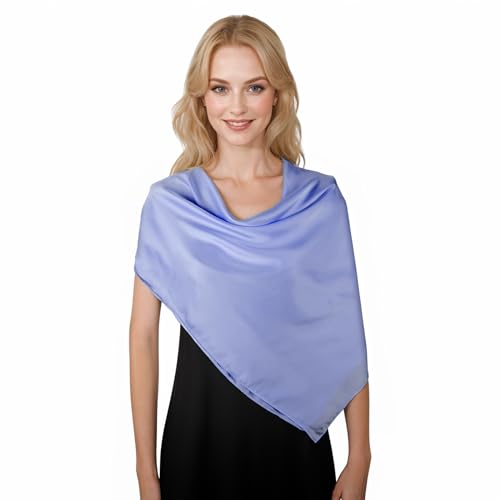 RIIQIICHY 35 Inch Head Scarf for Women Hair Scarf Like Silk Scarf Square Scarf Bandanas for Women - color: Blue