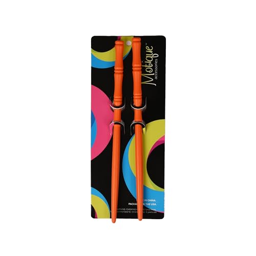 Carved Wooden Hair Sticks Set, Traditional Hair Chopsticks, 7 inches, 2 Pack, Vintage Style (Orange) - color: Orange