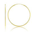 Gold Hoop Earrings for Women, 14K Gold Earrings for Women, Dainty Gold Vermeil Endless Thin Hoops, 14K Gold Plated 925 Sterling Silver, 35/45/55mm - size: 55mm