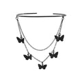 Dainty Black Upper Arm Cuff Bracelet for Women, Gothic Halloween Sexy Lace Harness Armlet Adjustable Upper Arm Chain Bangle Arm Band for Women - color: Butterfly