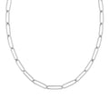 Destin Jewelry Paperclip Chain Necklace for Women, Waterproof 18K Gold Plated Stainless Steel, Hypoallergenic, Adjustable Layering Chain, Tarnish-Resistant, 2.5–6.5mm - color: Stainless Steel, size: 16" + 2", style: 4 MM