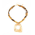 Chunky Gold Necklace for Women, Layered Cross Pendant Pearl Necklace, Stacked Thick Gold Jewelry, Geometric Square Oval Chain, Big Gold Pendant Fashion Accessories - style: Style D