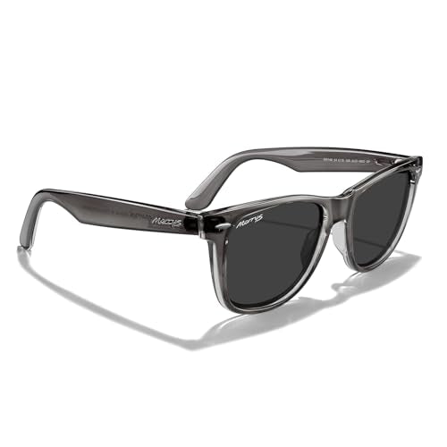 MERRY'S Classic Square Shape Polarized Sunglasses for Womens Mens Retro Designer UV400 Sun Glasses S6140 - color: Grey&tra Frame/Black Lens
