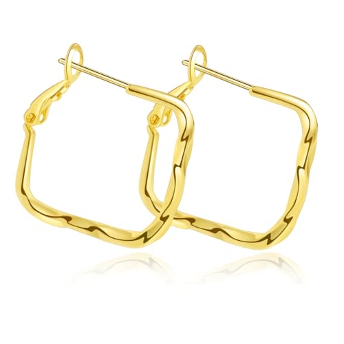ToHeart Gold Hoop Earrings for Women Twist Hoop Earrings Gold Plated - style: Hoop Earrings K