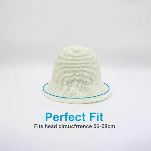Women Straw Hat Beach Sun Cap Foldable Paper Knitted for Travel Summer Vacation Soft Lightweight Breathable - color: White