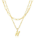 adoyi Dainty Heart Initial Necklaces 14K Gold Plated Layered Letter A-Z Pendant Necklace Stack Trendy Jewelry Birthday Valentines Gifts for Women Jewelry - color: Gold-Letter, style: N