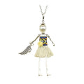 Crystal Paris Doll Necklace for Women, Handmade Cute Dress Long Chain Pendant Necklace Prom Costume Jewelry - style: 24