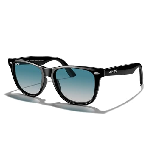 MERRY'S Classic Square Shape Polarized Sunglasses for Womens Mens Retro Designer UV400 Sun Glasses S6140 - color: Black Frame/Green Gradient Lens