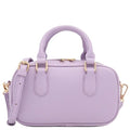 FashionPuzzle Mini PU Leather Satchel Purse Top Handle Crossbody Bag - color: Lavender