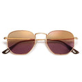 SOJOS Square Polarized Sunglasses for Women Men Small Hexagonal Polygon Shades SJ1072 - color: Rose Gold