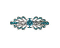 Faship Malibu Blue Teal Small Mini Floral Hair Barrette Clip - color: Malibu Blue