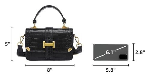 LL LOPPOP Women's Small Classy Crossbody Purse Top Handle Handbags Leather Satchel Bags for Women - color: A-black(2035)