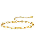 ChainsHouse Ankle Bracelets for Women, Stainless Steel Chain Anklets Waterproof, Women Summer Beach Jewelry Gift, Come with Box - color: 01. 1Pcs-(6mm)-Paperclip-14K Gold