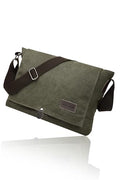 Cota's home Mens Canvas Messenger Bag, Satchel Bag for Men, Fits 14" Laptop, Compact Work Bag for Office & Travel - color: Army Green