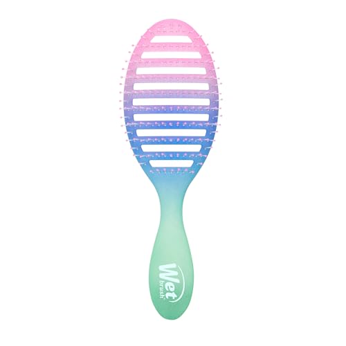 Wet Brush Speed Dry Hair Brush With Blow Dry Safe Bristles & Vented Design For Faster Drying Time, Ergonomic Handle, Reduces Breakage & Detangles All Hair Types, Limited Edition Electric Sky Purple - color: Electric Sky Purple Dawn, size: 1 Count (Pack of