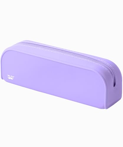 Mr. Pen- Silicone Pencil Case, Aesthetic Pencil Bag for Women, Makeup Pouch | Multifunctional Pouch for Stationery, Cosmetics and Electrical Goods Storage - color: Purple