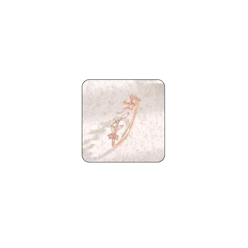 Dainty Rings Open Adjustable Ring Leaf Ring for Women Dainty Stackable Rings for Women - color: Rose-02
